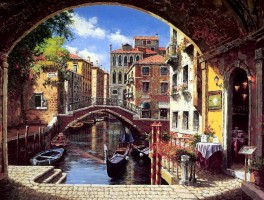 Сун Сэм Парк "Каналы Венеции", гондолы, венецианское кафе, итальянская архитектура
