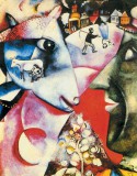 Марк Шагал «Я и Деревня», элементы кубизма, примитивизм, литературная живопись