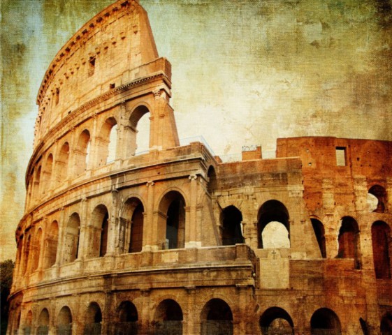 Колизей или амфитеатр Флавиев исторический памятник древнего Рима