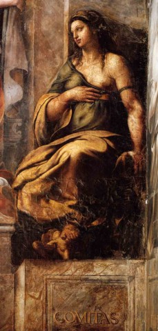 Фрагмент произведения Рафаэля Санти "Видение святого креста", Ватикан, Зал Константина