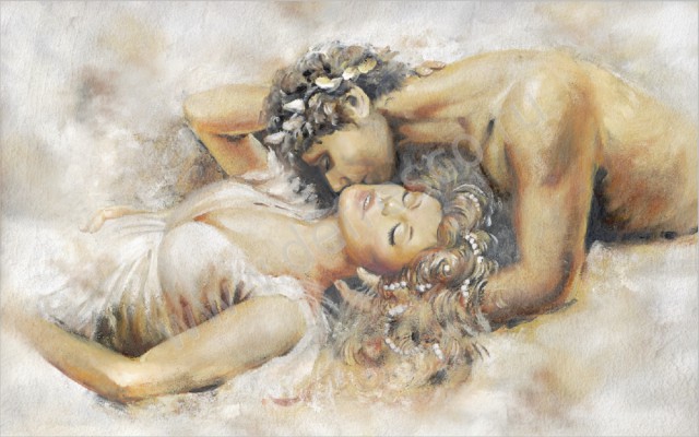 Мануэль Лэнс, художественная роспись в стиле "двое влюбленных"