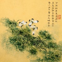 Чжоу Сянчжи (Zhou Xianji), цветы из альбома "Десять листьев (Бабочки)"