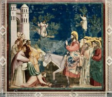 Джотто ди Бондоне, фреска "Вход в Иерусалим", изображение библейского сюжета