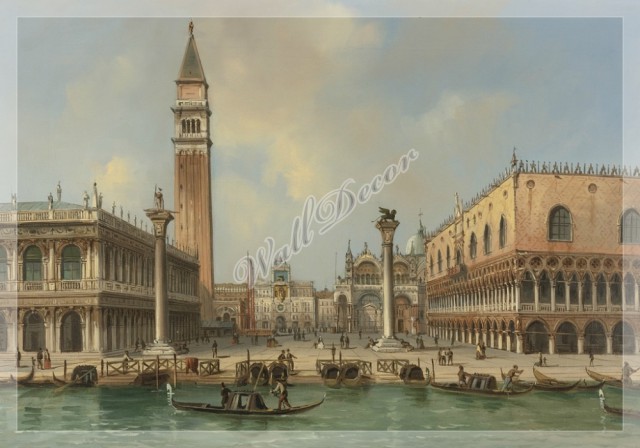 Карло Грубакс "Вид на площадь Сан Марко", изображение каналов Венеции