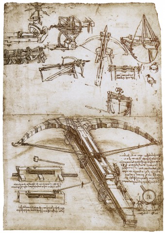 Леонардо да Винчи "Сборник рукописей великого мастера", черно-белые наброски