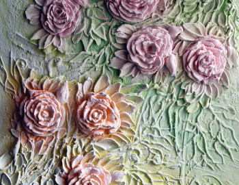 Барельеф панно с изображением цветов роз