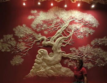 Барельеф в стиле японского дерева Бансай