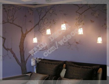 Художественная роспись стен комнаты - дерево мастерами Wall Decor
