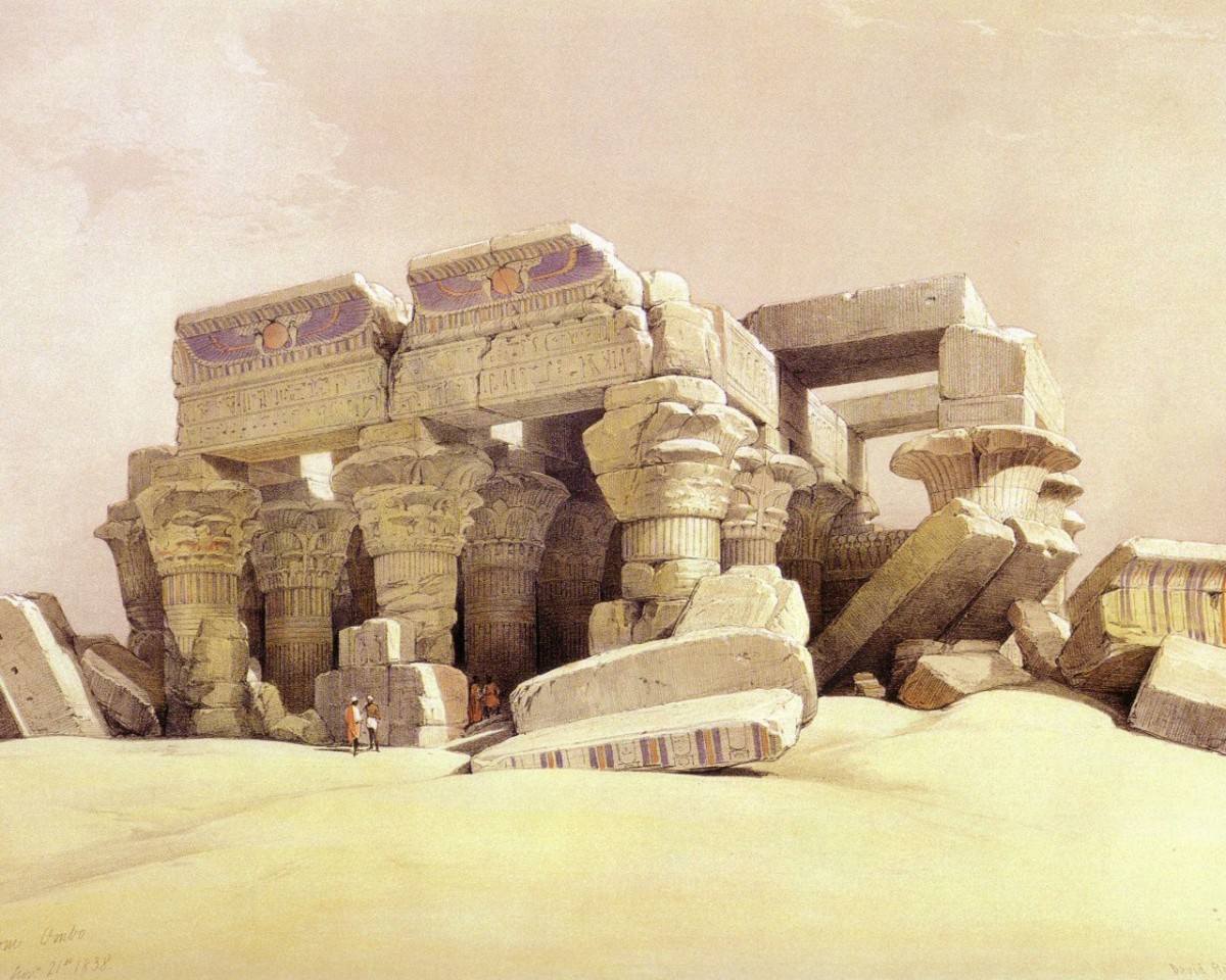 Дэвид Робертс "Храм Ком Омбо", Египетские развалины