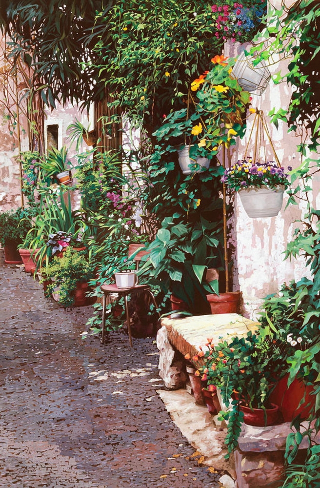 Гвидо Борелли "Ла Панча Ди Пьетра", стена дома утопающая в цветах