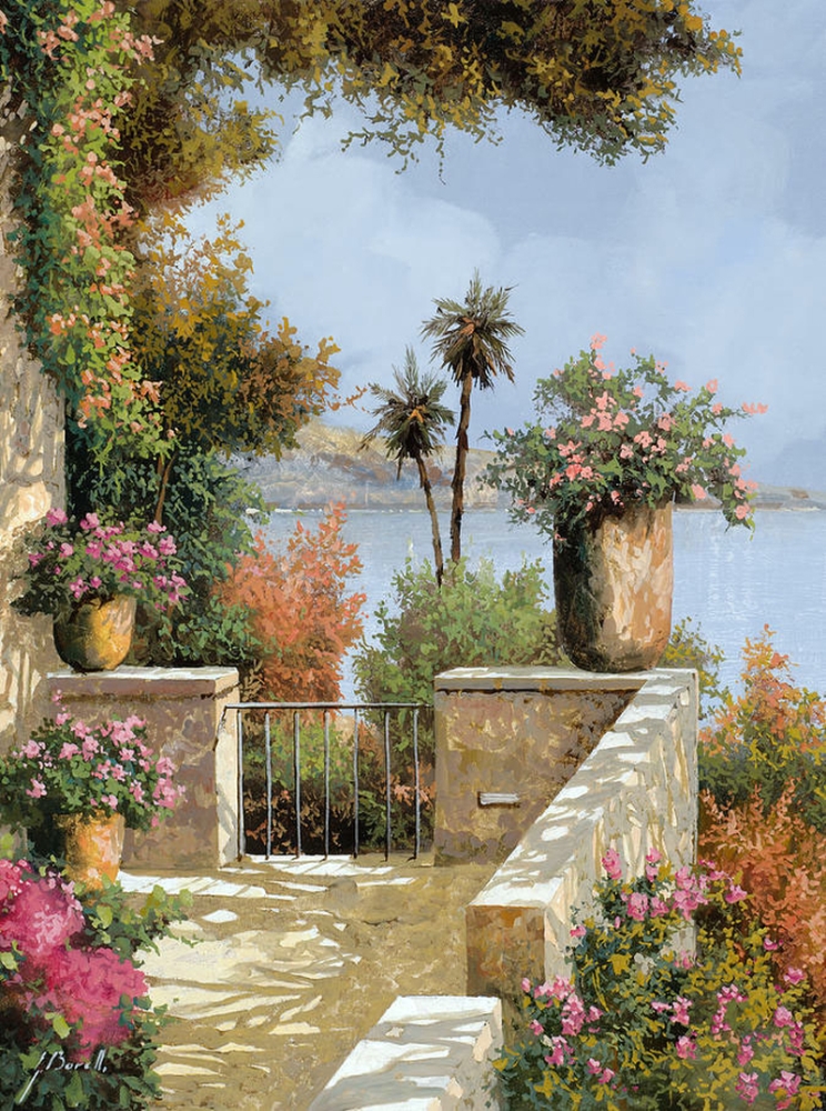 Гвидо Борелли "Тишина", вид с открытого балкона на средиземное море