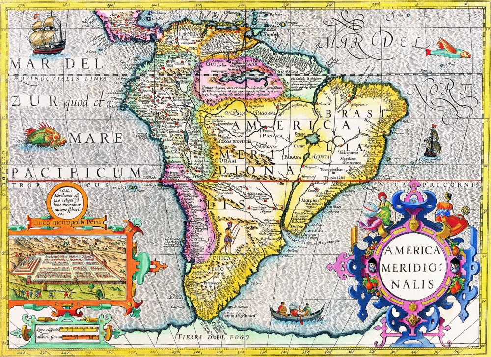 Карта древней Южной Америки
