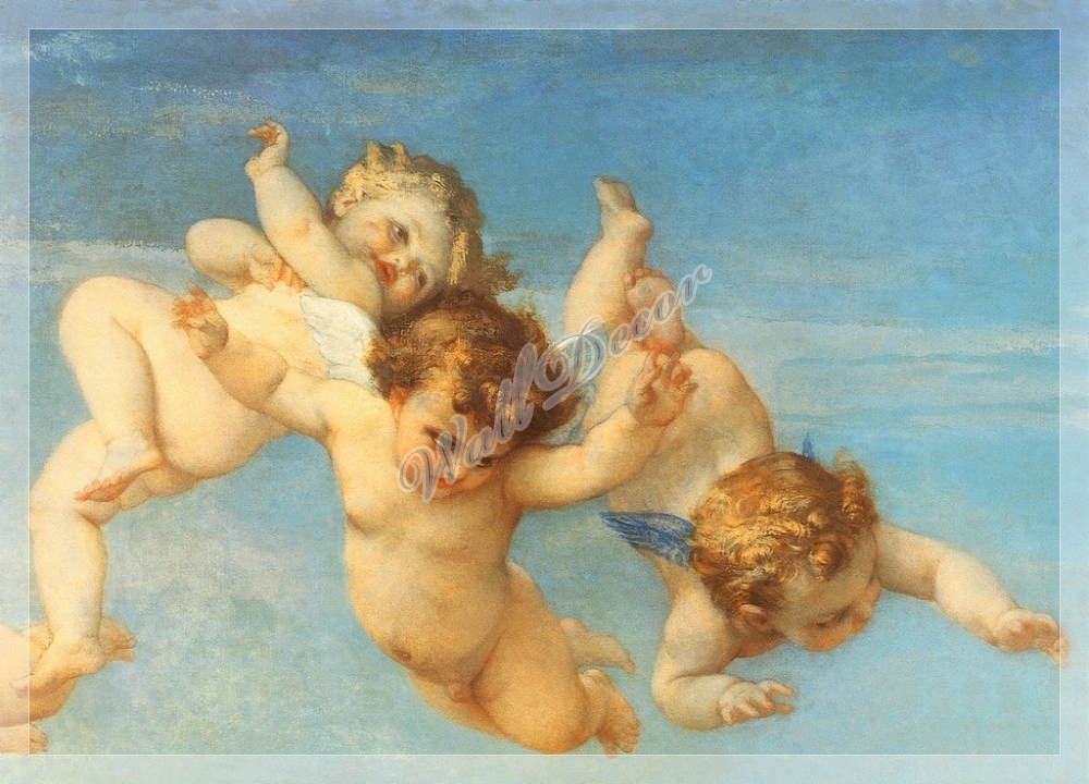 Фрагмент картины Александр Кабанель "Рождение Венеры", парящие ангелы