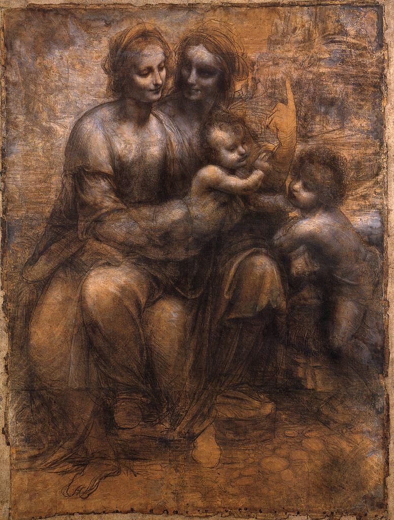 Леонардо да Винчи «Мадонна с младенцем, Святой Анной и Иоанном Крестителем»