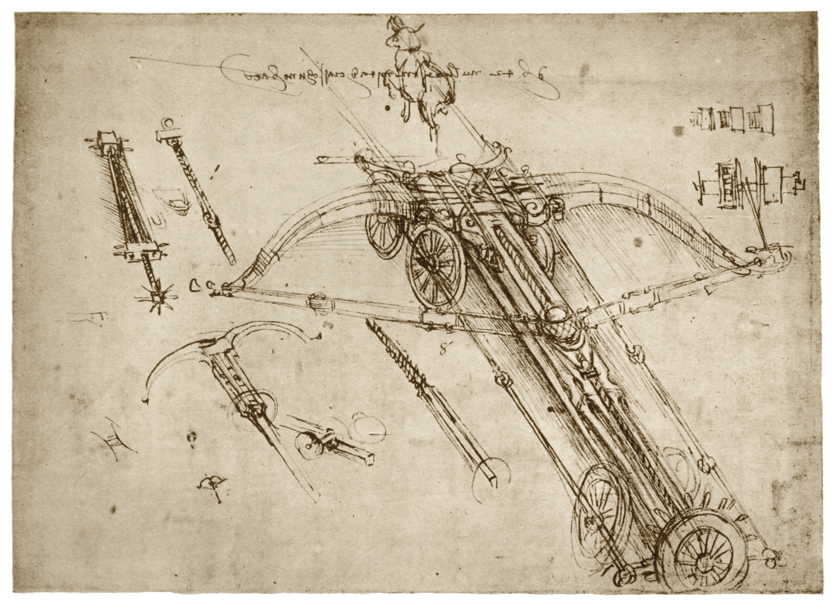 Леонардо да Винчи "набросок чертежа арбалета"